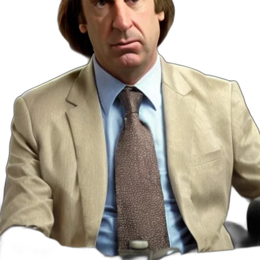 jacket, staff, hat, hair, photorealistic, saul, goodman, office transparent PNG cut-out