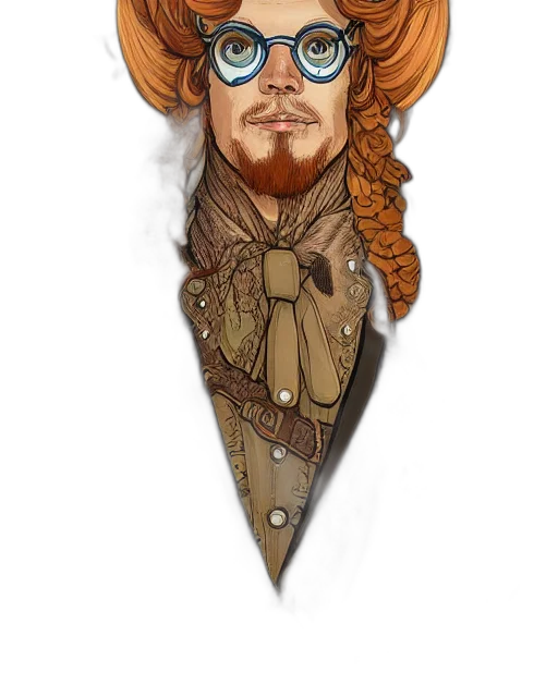 staff, hat, fantasy art, concept art, cartoon, watercolor, detailed, portrait transparent PNG cut-out