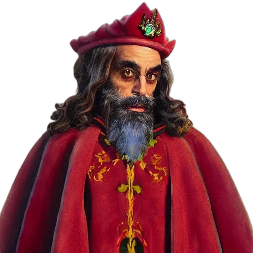 crown, staff, face, hat transparent PNG cut-out