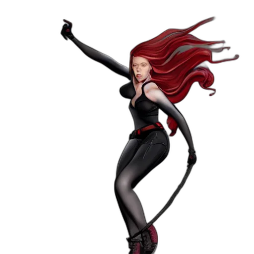 staff, concept art, 3d render, comic book art, cartoon, scarlett, johansson, black transparent PNG cut-out