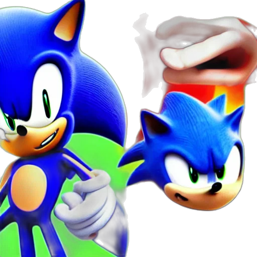 3d render, concept art, pixel art, photorealistic, blue, sonic, fan, excited transparent PNG cut-out