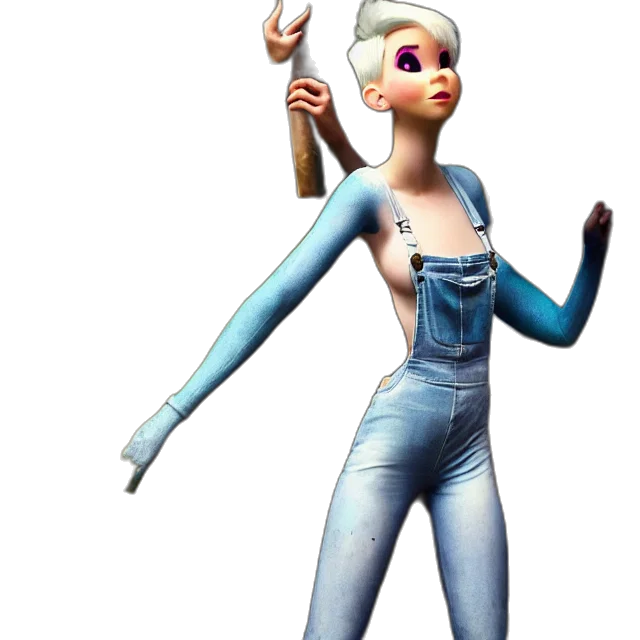 staff, robot, 3d render, concept art, cartoon, fantasy art, pastel, blue transparent PNG cut-out