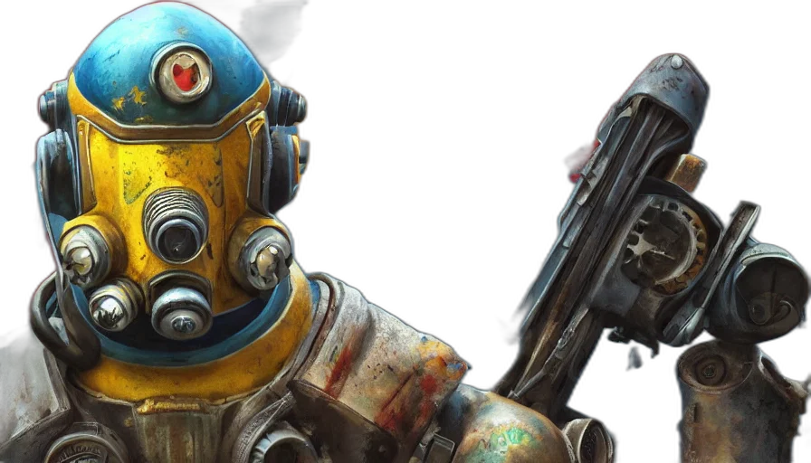robot, concept art, cyberpunk, fallout transparent PNG cut-out