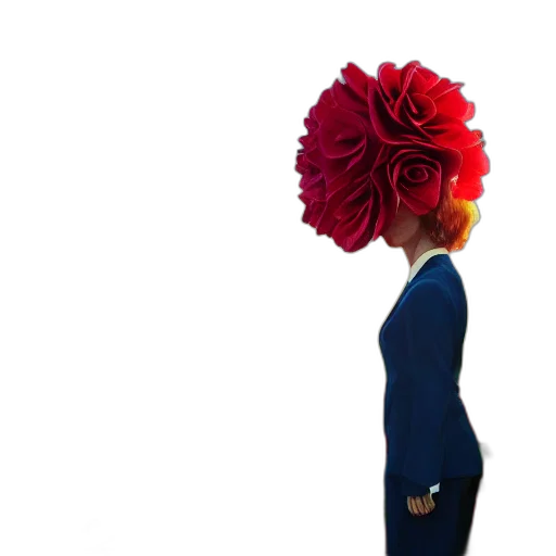 flower, hat, crown, dress, concept art, 3d render, photorealistic, pixel art transparent PNG cut-out