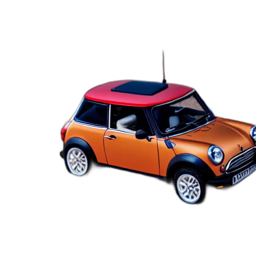 car, 3d render, concept art, photorealistic, photo, miniature, mini, cooper transparent PNG cut-out