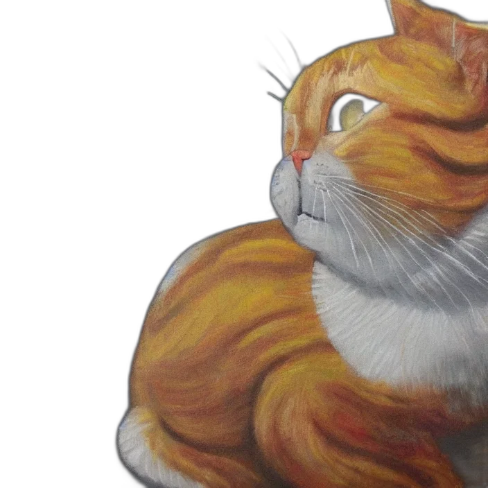 photorealistic, oil painting, watercolor, concept art, beautiful, oil, portrait, cat transparent PNG cut-out