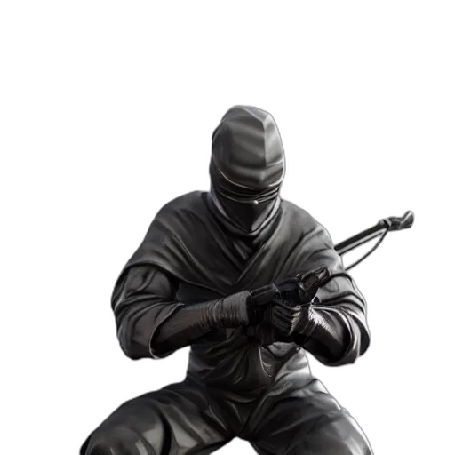 weapon, jacket, staff, mask, concept art, comic book art, photorealistic, 3d render transparent PNG cut-out