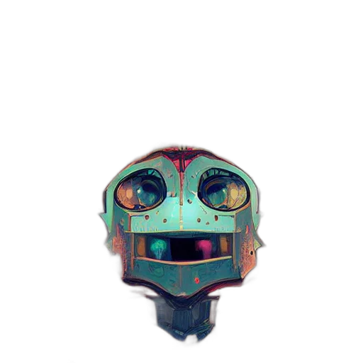 mask, robot, face, creature, 3d render, concept art, pixel art, watercolor transparent PNG cut-out