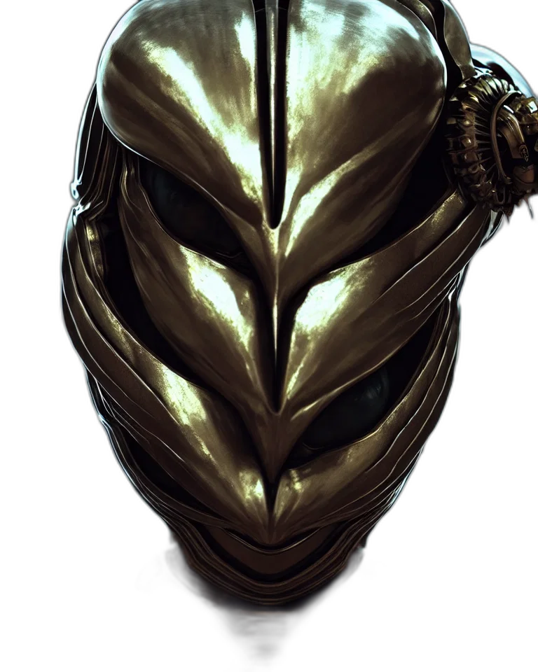 mask, face, crown, robot, concept art, 3d render, fantasy art, comic book art transparent PNG cut-out