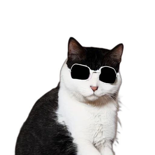 animal, staff, hat, robot, 3d render, vaporwave, photorealistic, cat transparent PNG cut-out
