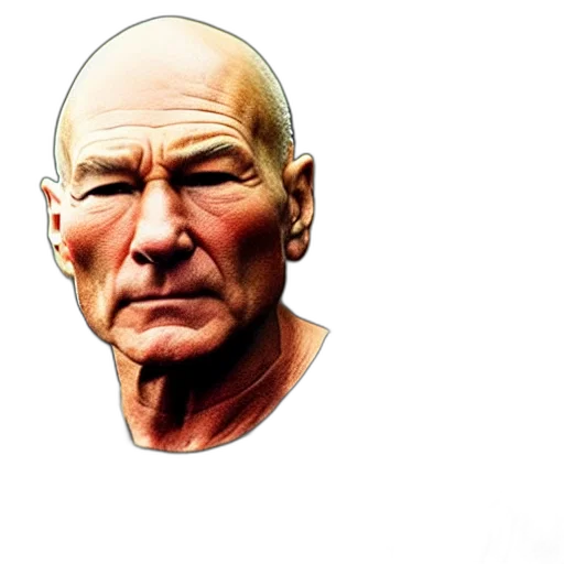 face, mask, photorealistic, comic book art, 3d render, concept art, patrick, stewart transparent PNG cut-out
