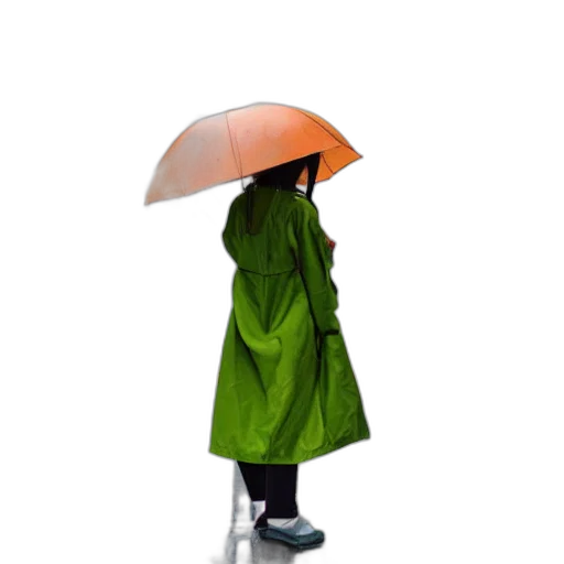 umbrella, jacket, hat, staff transparent PNG cut-out