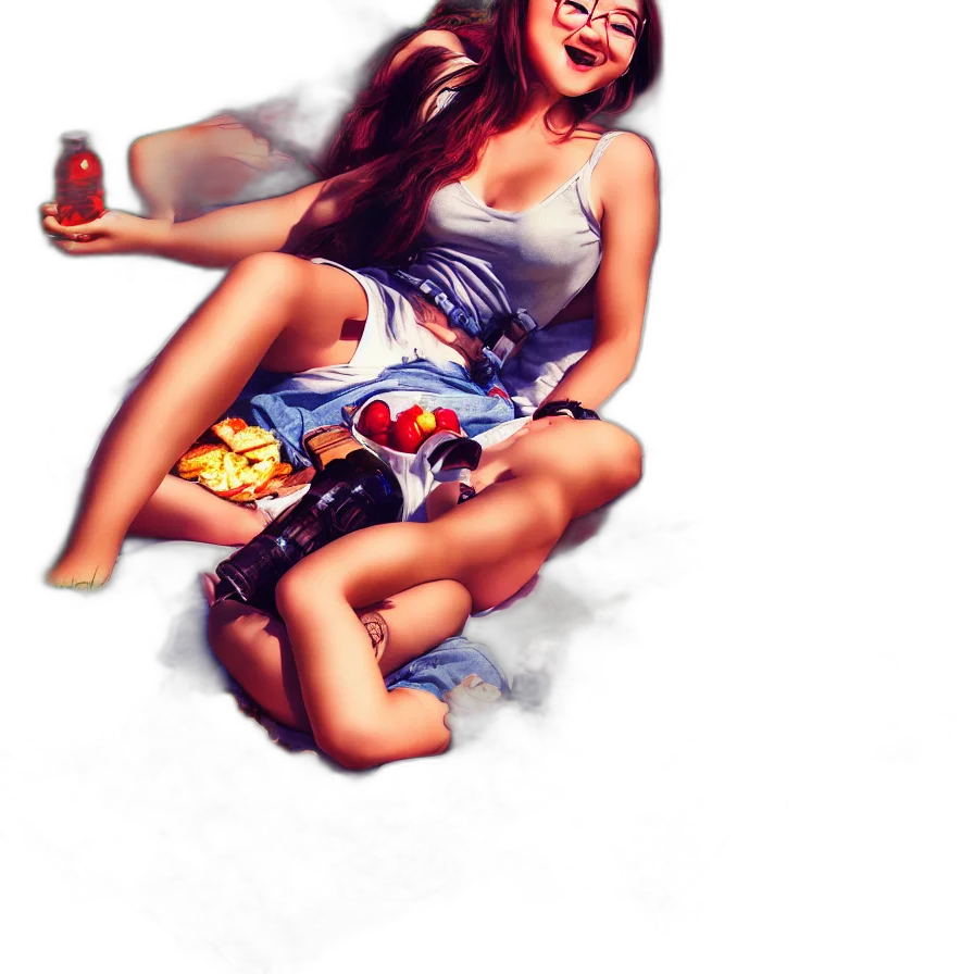 food, dress, shoes, photorealistic transparent PNG cut-out