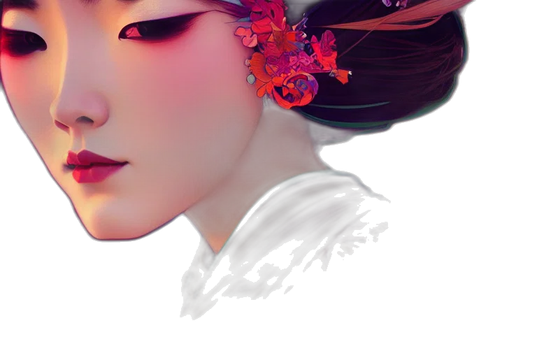 crown, flower, face, photorealistic transparent PNG cut-out