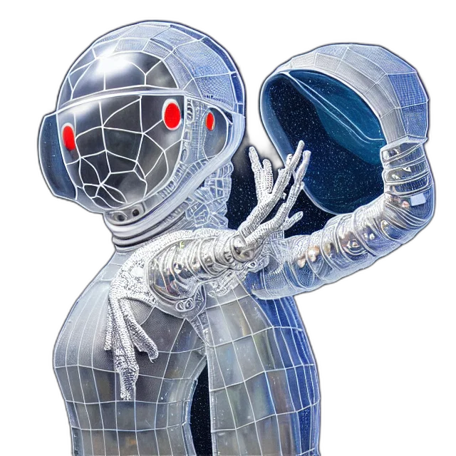robot, mask, concept art, 3d render transparent PNG cut-out