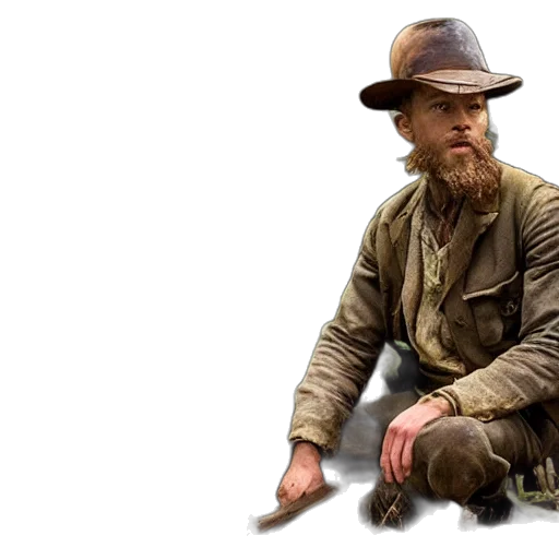 hat, staff, concept art, photorealistic transparent PNG cut-out