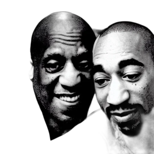 face, pac, shakur, sitting, lap, bill, cosby transparent PNG cut-out