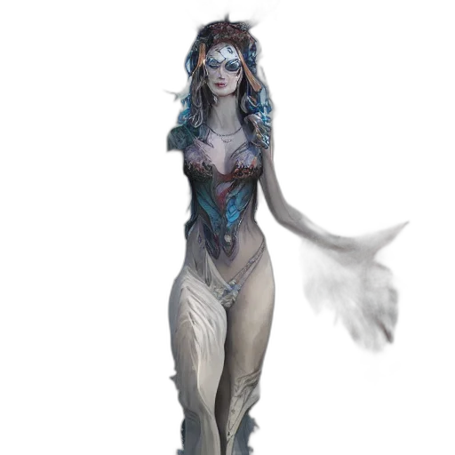 creature, dress, staff, concept art transparent PNG cut-out
