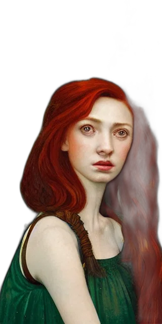 face, jewelry, dress, photorealistic, fantasy art, oil painting, concept art, fire transparent PNG cut-out