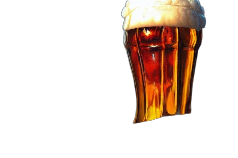 bottle, crown, hat, food, 3d render, photorealistic, beer, fantasy transparent PNG cut-out