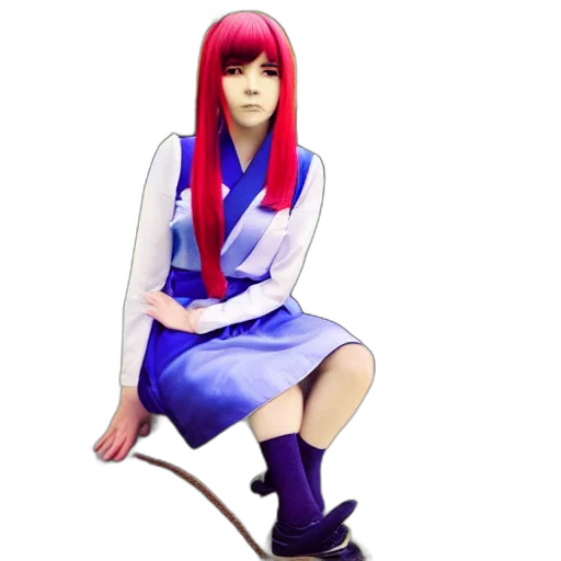 dress, staff, 3d render, anime transparent PNG cut-out
