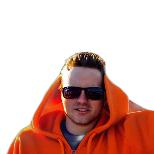 jacket, staff, face, creature transparent PNG cut-out