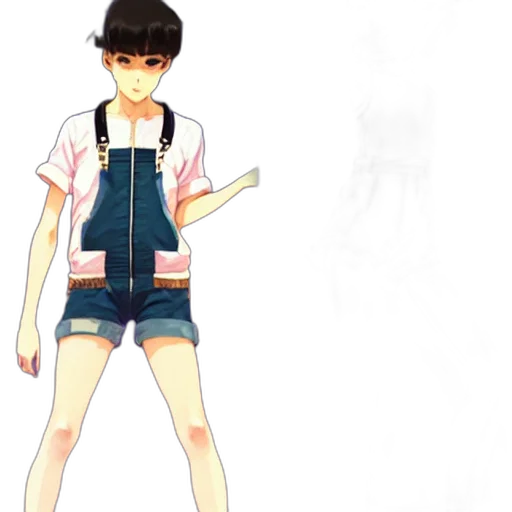 concept art, anime, cartoon, watercolor, pastel, monochrome, beautiful, boyish transparent PNG cut-out