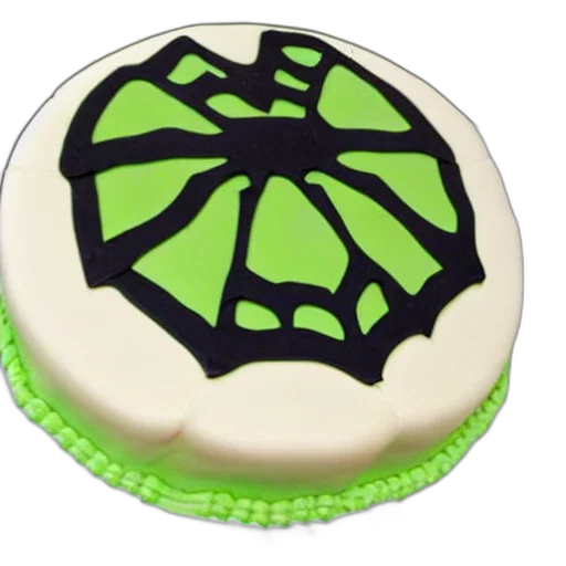 food, 3d render, green, spider, birthday, cake, super, hero transparent PNG cut-out
