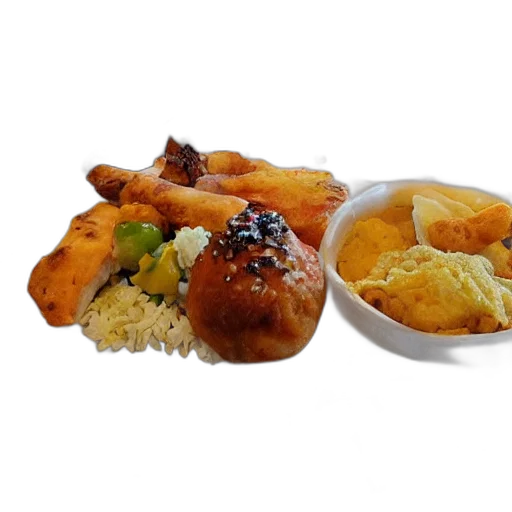food, photorealistic, 3d render, dois, frangos, restaurante transparent PNG cut-out