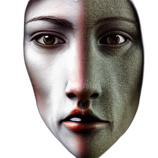 mask, face, robot, jewelry, photorealistic, 3d render, concept art, fantasy art transparent PNG cut-out