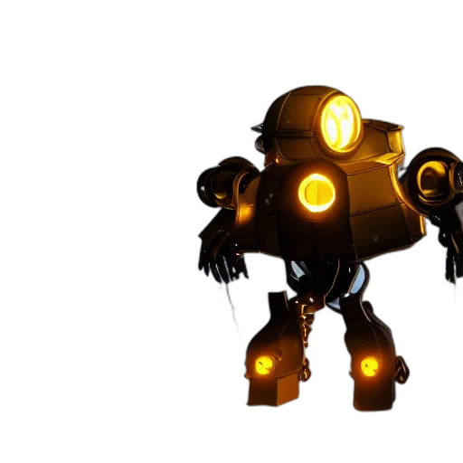 robot, weapon, concept art, 3d render transparent PNG cut-out