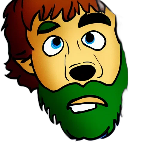 face, staff, cartoon, pixel art, concept art, 3d render, green, portrait transparent PNG cut-out