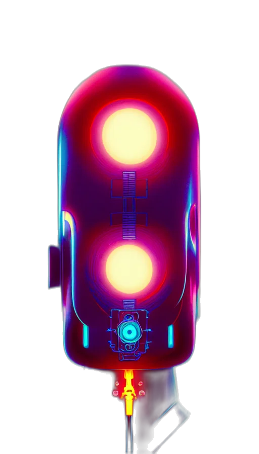 robot, bottle, weapon, cyberpunk transparent PNG cut-out