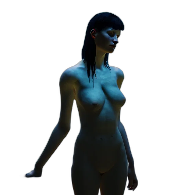 mask, creature, robot, dress, 3d render, concept art, cyberpunk, fantasy art transparent PNG cut-out