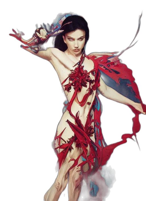 dress, jewelry, fantasy art, concept art transparent PNG cut-out