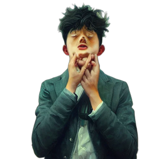 jacket, face, staff, mask transparent PNG cut-out