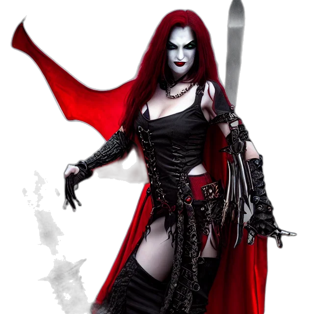 sword, weapon, fantasy art, concept art, comic book art, photorealistic, red, vampire transparent PNG cut-out