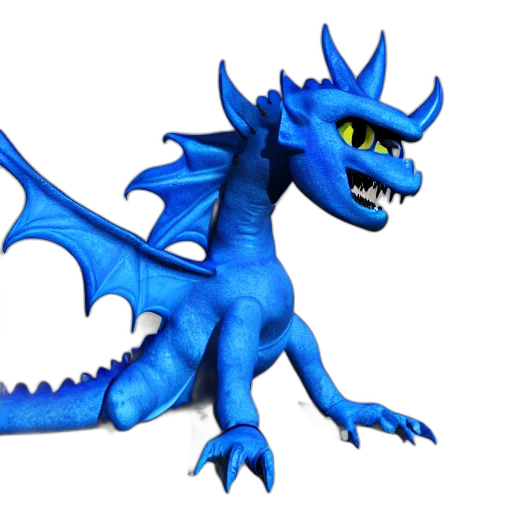 dragon, creature, animal, 3d render, concept art, fantasy art, photorealistic, blue transparent PNG cut-out