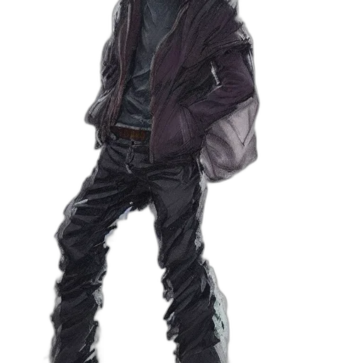 jacket, staff, concept art, cyberpunk transparent PNG cut-out