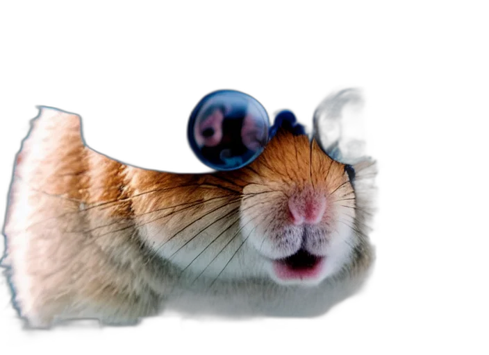 animal, hat, creature, staff, photorealistic, 3d render, concept art, vaporwave transparent PNG cut-out