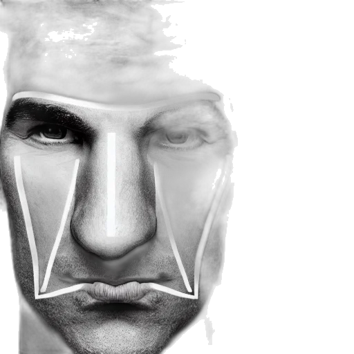 face, mask, photorealistic, concept art transparent PNG cut-out