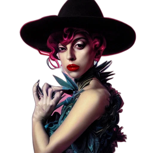 hat, staff, mask, fantasy art transparent PNG cut-out