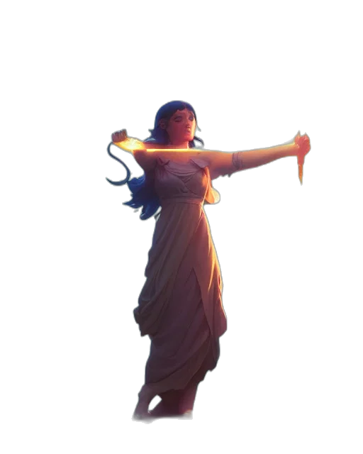 staff, dress, sword, weapon, concept art, fantasy art, 3d render, pixel art transparent PNG cut-out