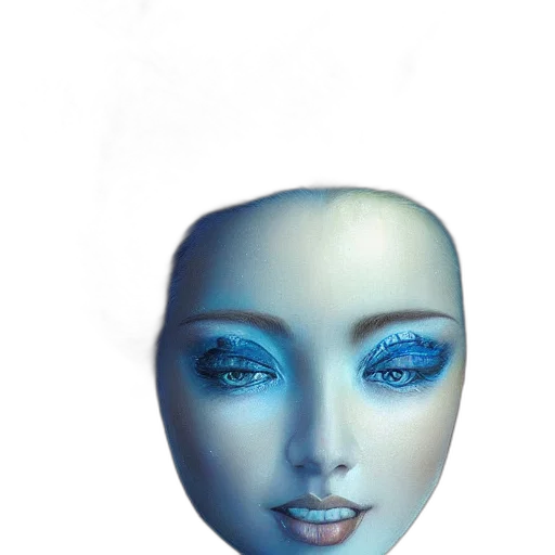 mask, face, robot, jewelry, photorealistic, 3d render, vaporwave, fantasy art transparent PNG cut-out