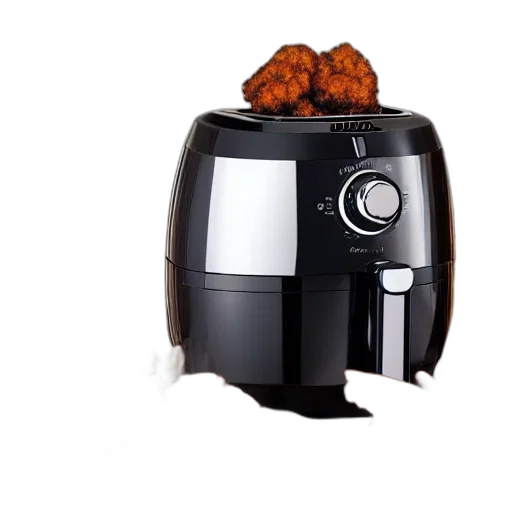 food, robot, 3d render, photorealistic, air, fryer, gets, revealed transparent PNG cut-out
