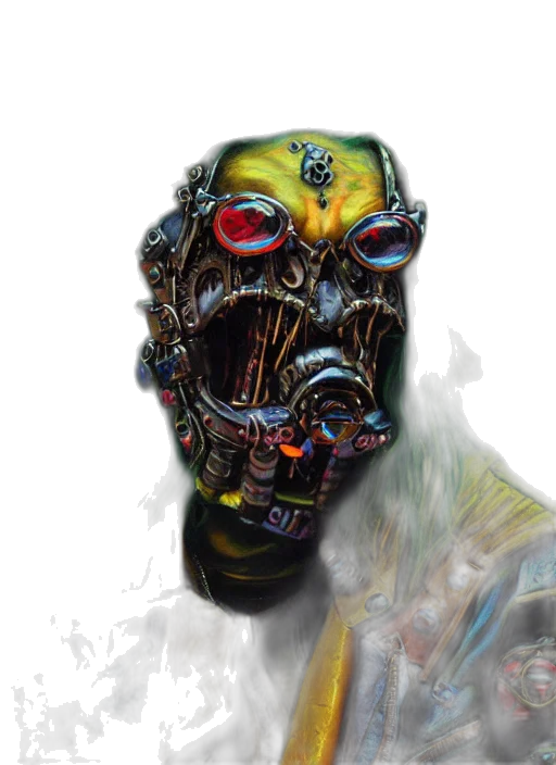 robot, mask, face, cyberpunk, concept art, comic book art, photorealistic, medium transparent PNG cut-out