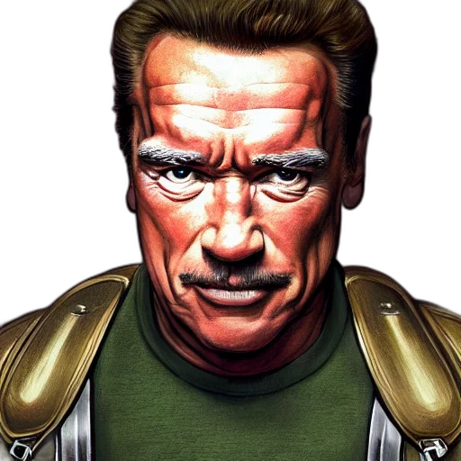 face, comic book art, concept art, photorealistic, pixel art, arnold, schwarzenegger, mario transparent PNG cut-out