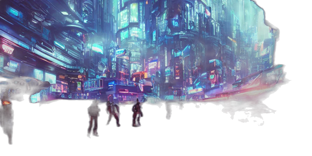 robot, cyberpunk, concept art, 3d render transparent PNG cut-out