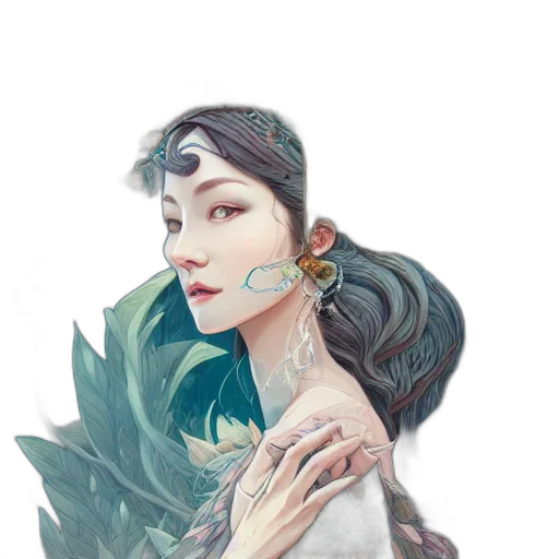 jewelry, crown, face, mask, fantasy art, photorealistic, concept art, oil painting transparent PNG cut-out