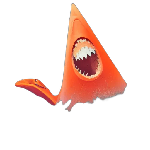 creature, hat, staff, animal, 3d render, concept art, orange, traffic transparent PNG cut-out